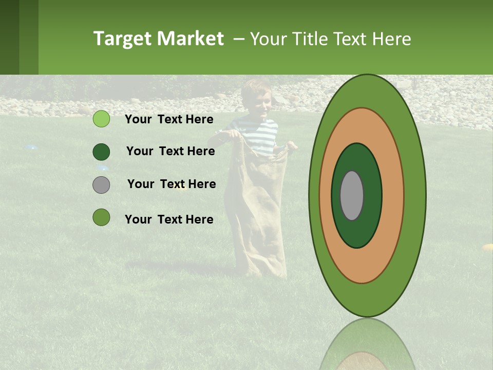 A Young Boy Standing On Top Of A Lush Green Field PowerPoint Template