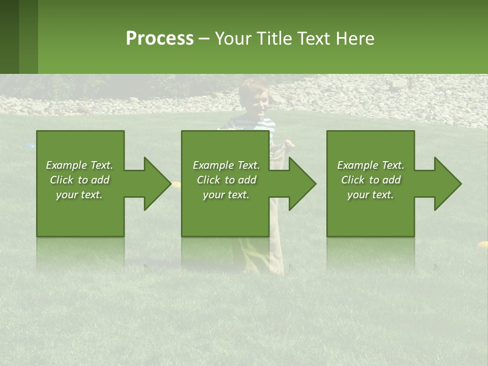 A Young Boy Standing On Top Of A Lush Green Field PowerPoint Template