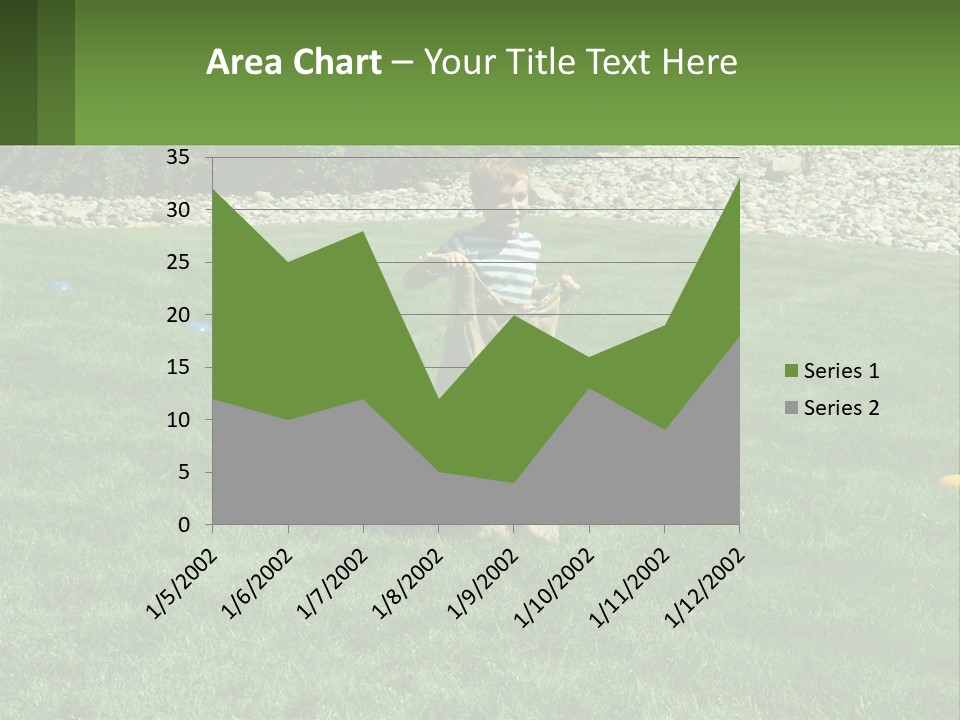 A Young Boy Standing On Top Of A Lush Green Field PowerPoint Template