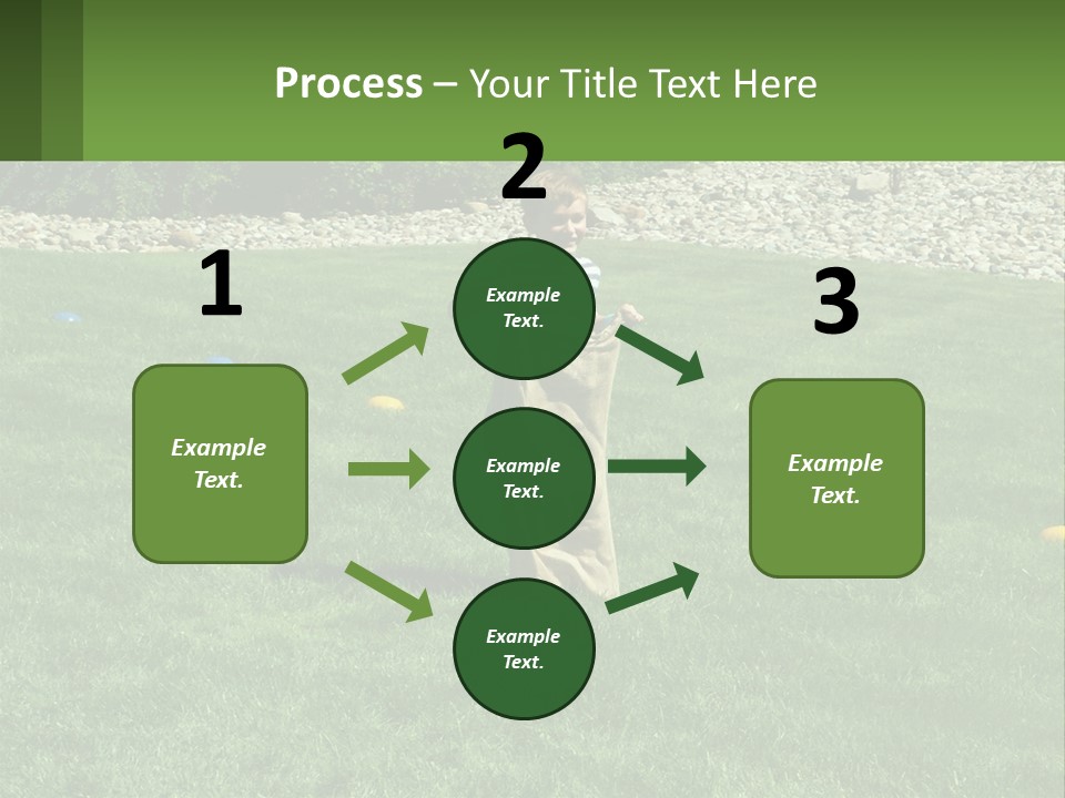 A Young Boy Standing On Top Of A Lush Green Field PowerPoint Template