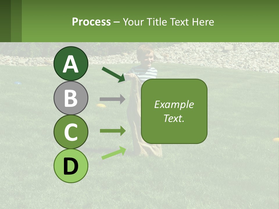 A Young Boy Standing On Top Of A Lush Green Field PowerPoint Template