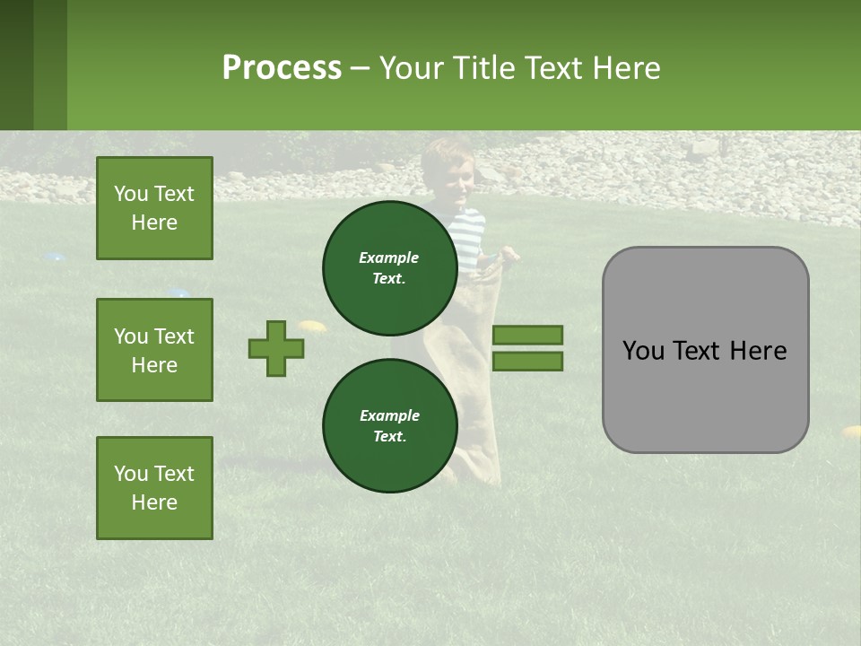 A Young Boy Standing On Top Of A Lush Green Field PowerPoint Template