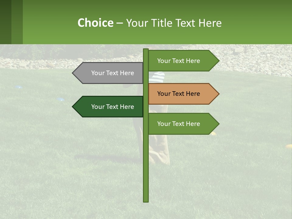 A Young Boy Standing On Top Of A Lush Green Field PowerPoint Template