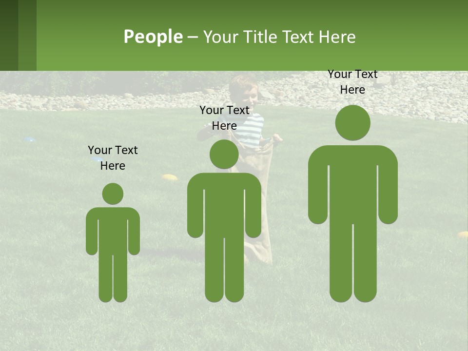 A Young Boy Standing On Top Of A Lush Green Field PowerPoint Template