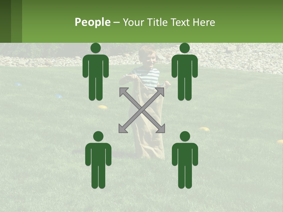 A Young Boy Standing On Top Of A Lush Green Field PowerPoint Template