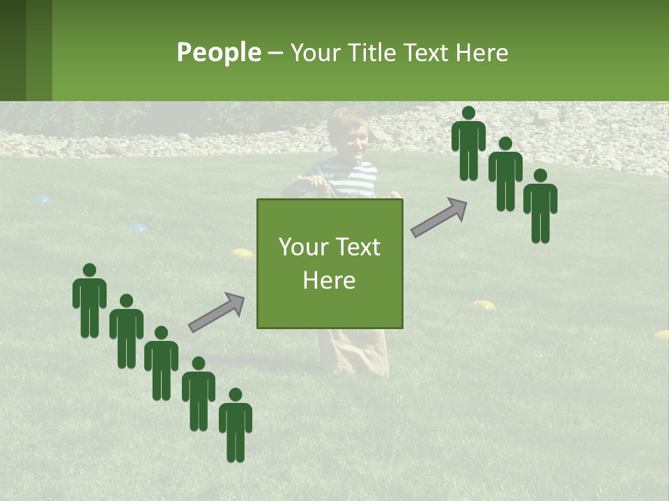 A Young Boy Standing On Top Of A Lush Green Field PowerPoint Template