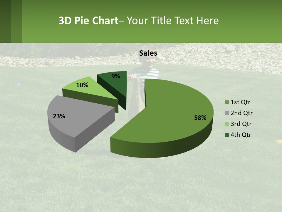 A Young Boy Standing On Top Of A Lush Green Field PowerPoint Template
