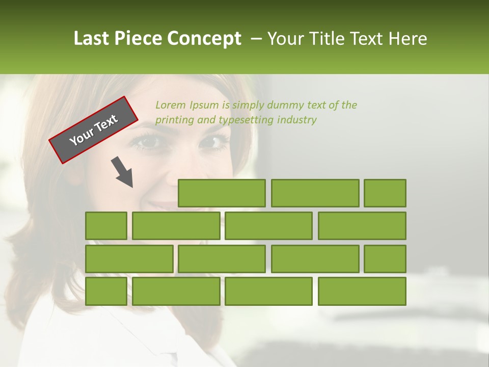 A Woman Is Smiling In Front Of A Computer PowerPoint Template