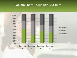 A Woman Is Smiling In Front Of A Computer PowerPoint Template