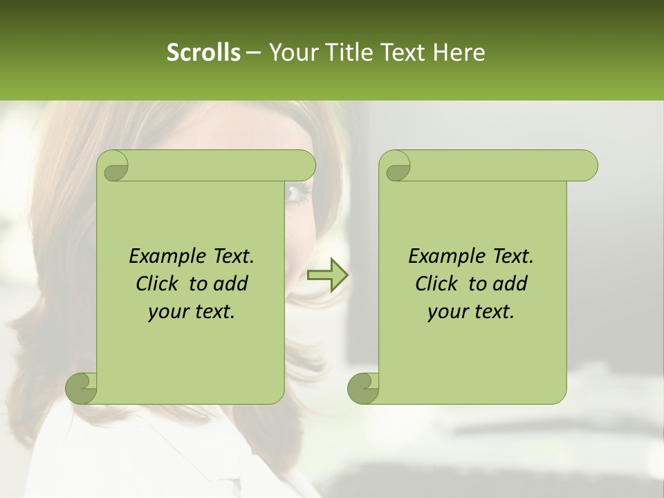 A Woman Is Smiling In Front Of A Computer PowerPoint Template