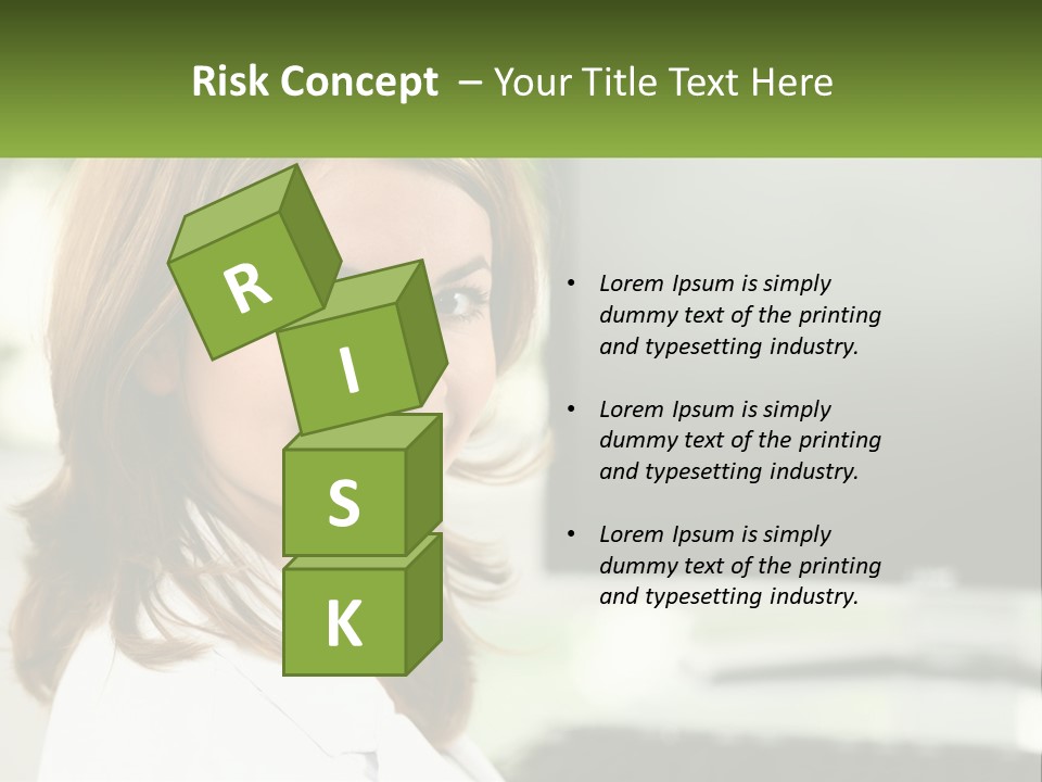 A Woman Is Smiling In Front Of A Computer PowerPoint Template