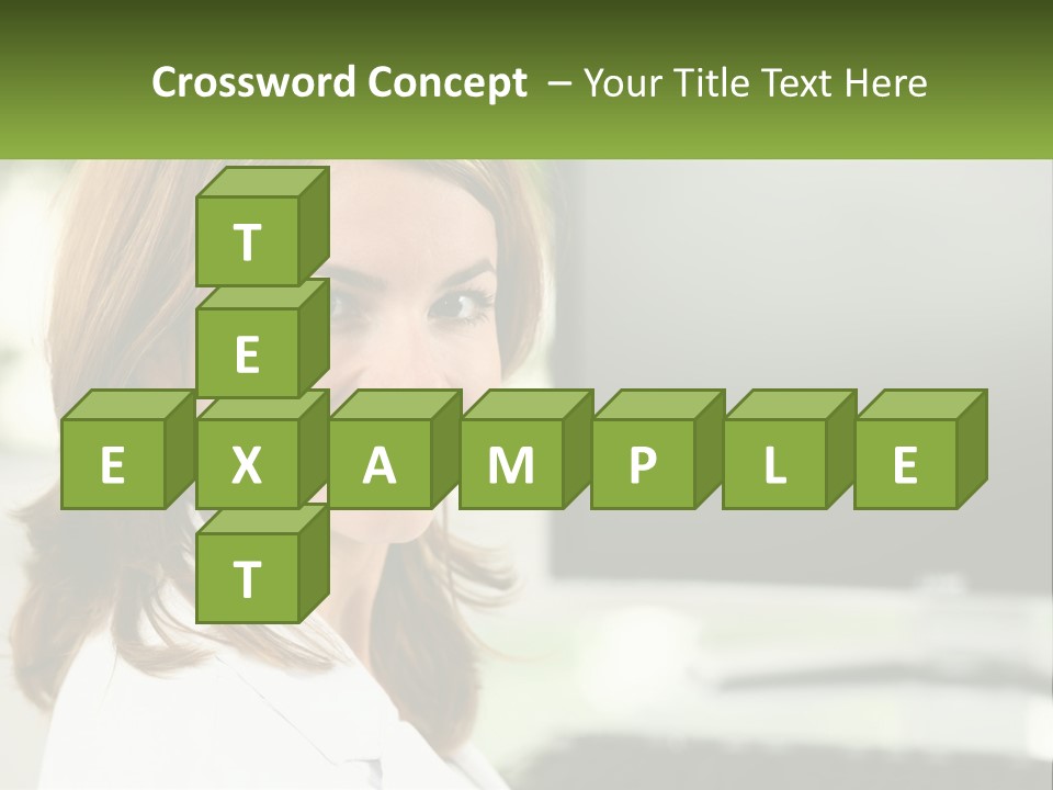 A Woman Is Smiling In Front Of A Computer PowerPoint Template