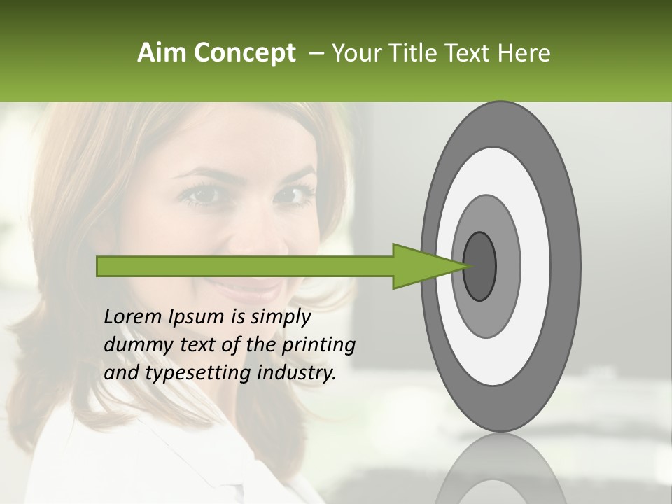 A Woman Is Smiling In Front Of A Computer PowerPoint Template