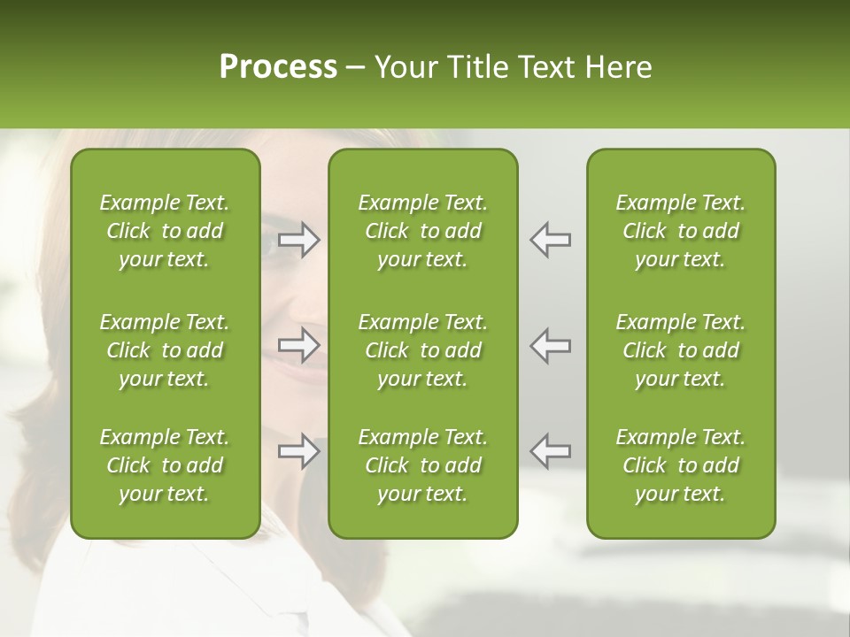 A Woman Is Smiling In Front Of A Computer PowerPoint Template
