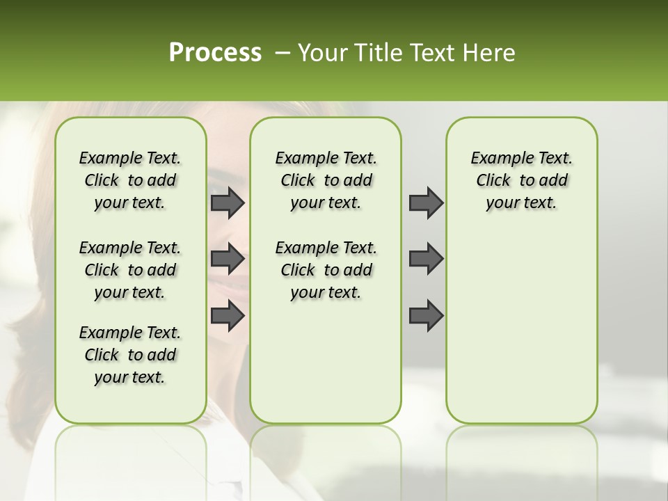 A Woman Is Smiling In Front Of A Computer PowerPoint Template
