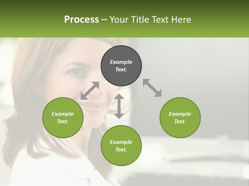 A Woman Is Smiling In Front Of A Computer PowerPoint Template