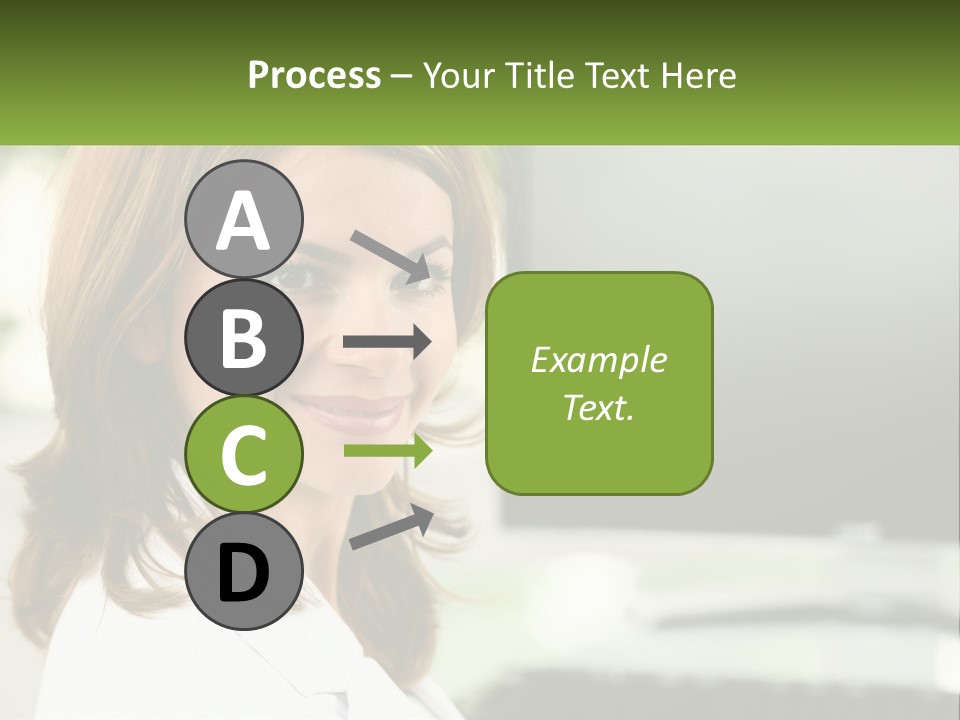 A Woman Is Smiling In Front Of A Computer PowerPoint Template