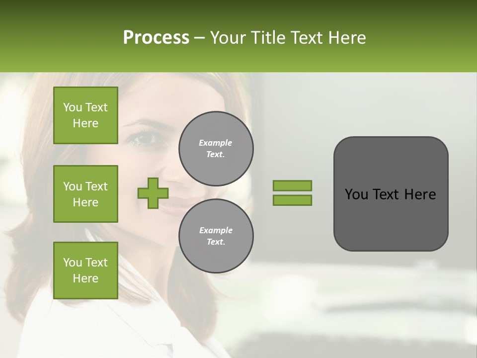 A Woman Is Smiling In Front Of A Computer PowerPoint Template