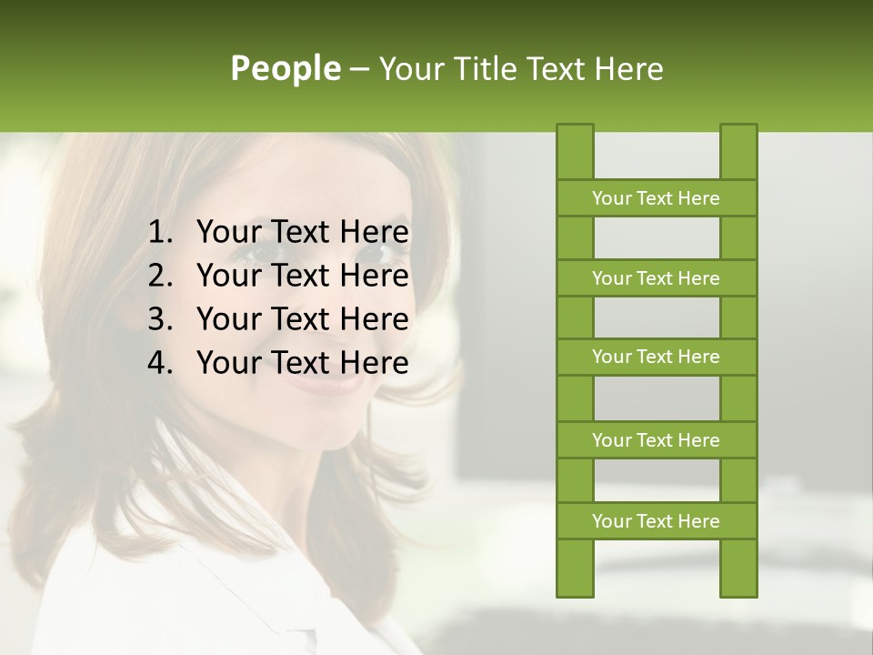 A Woman Is Smiling In Front Of A Computer PowerPoint Template