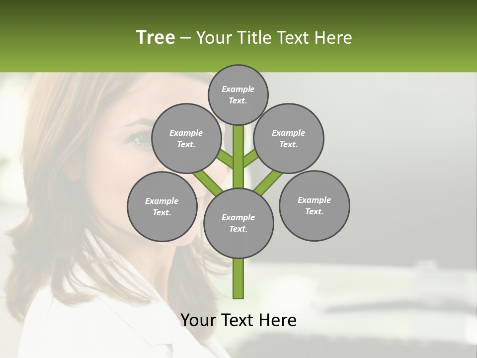 A Woman Is Smiling In Front Of A Computer PowerPoint Template