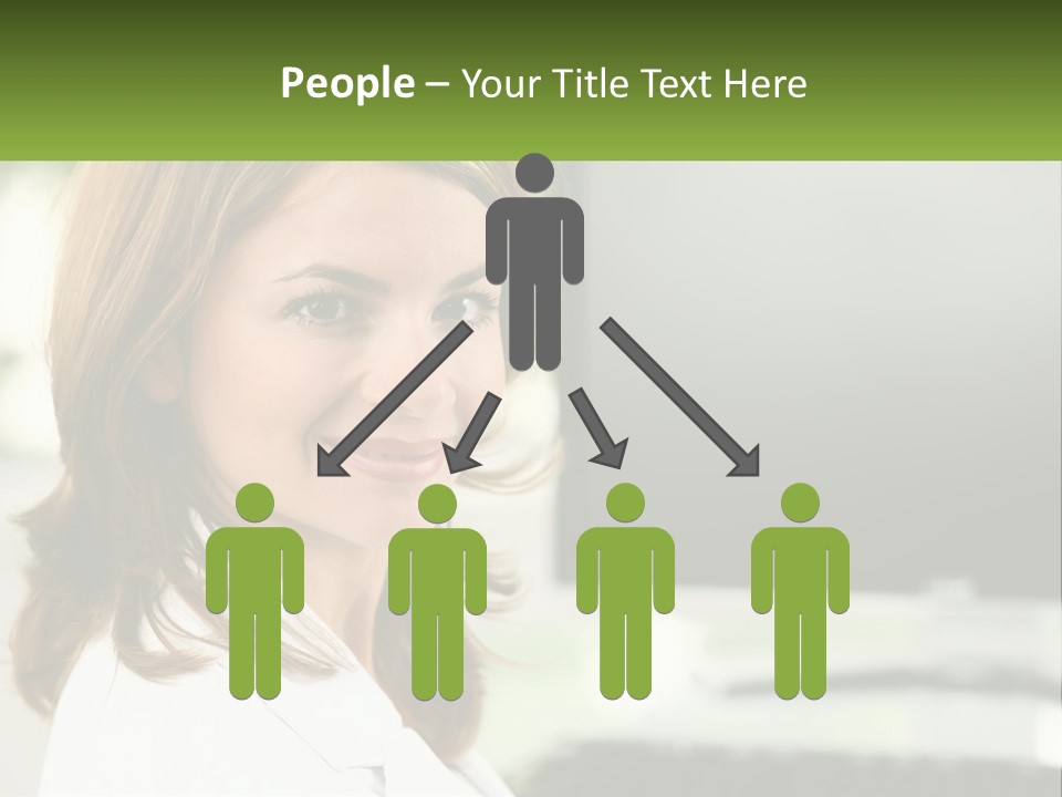 A Woman Is Smiling In Front Of A Computer PowerPoint Template