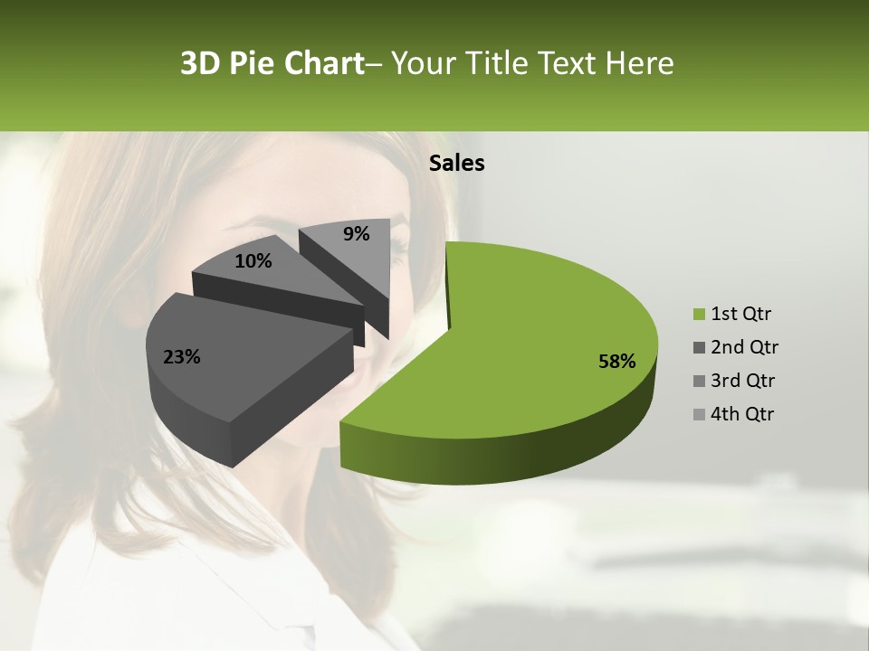 A Woman Is Smiling In Front Of A Computer PowerPoint Template