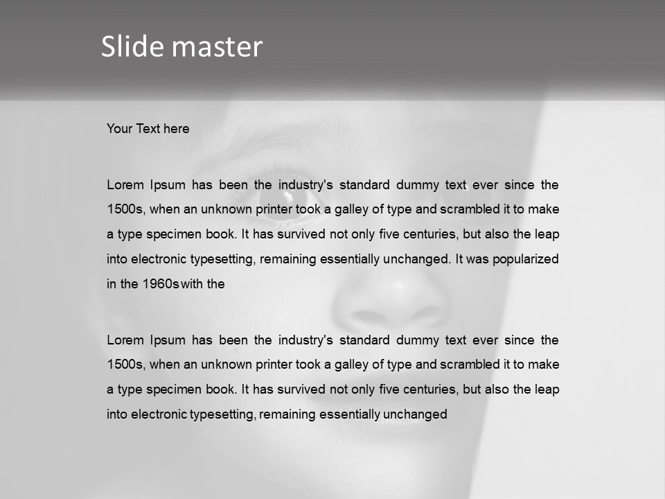 A Little Girl Looking Over A Wall With Her Eyes Wide Open PowerPoint Template