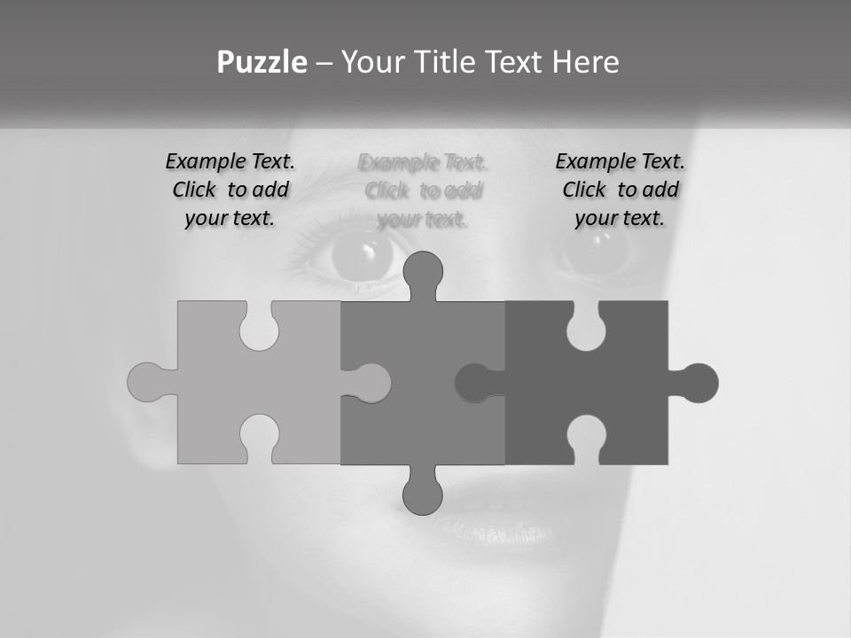 A Little Girl Looking Over A Wall With Her Eyes Wide Open PowerPoint Template