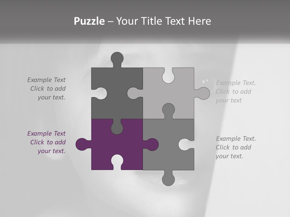 A Little Girl Looking Over A Wall With Her Eyes Wide Open PowerPoint Template