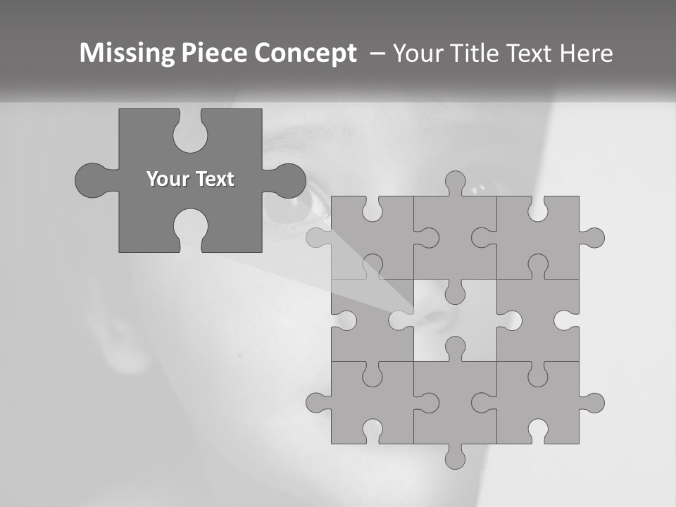 A Little Girl Looking Over A Wall With Her Eyes Wide Open PowerPoint Template