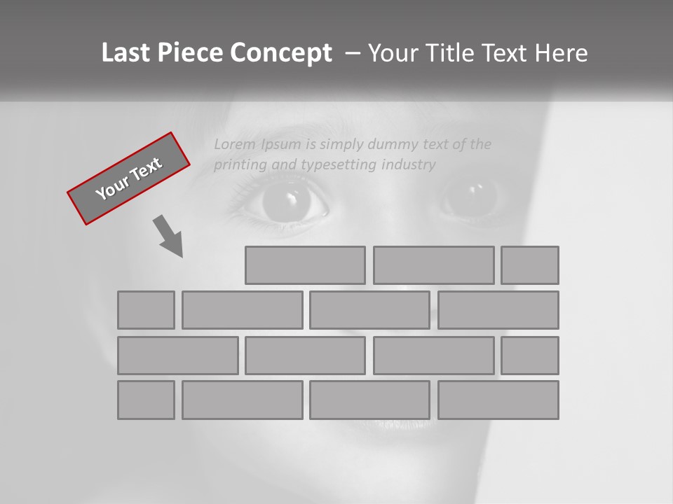 A Little Girl Looking Over A Wall With Her Eyes Wide Open PowerPoint Template