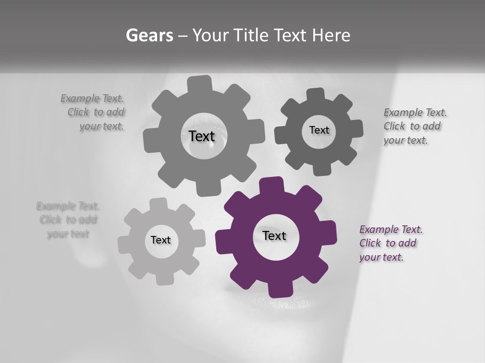 A Little Girl Looking Over A Wall With Her Eyes Wide Open PowerPoint Template