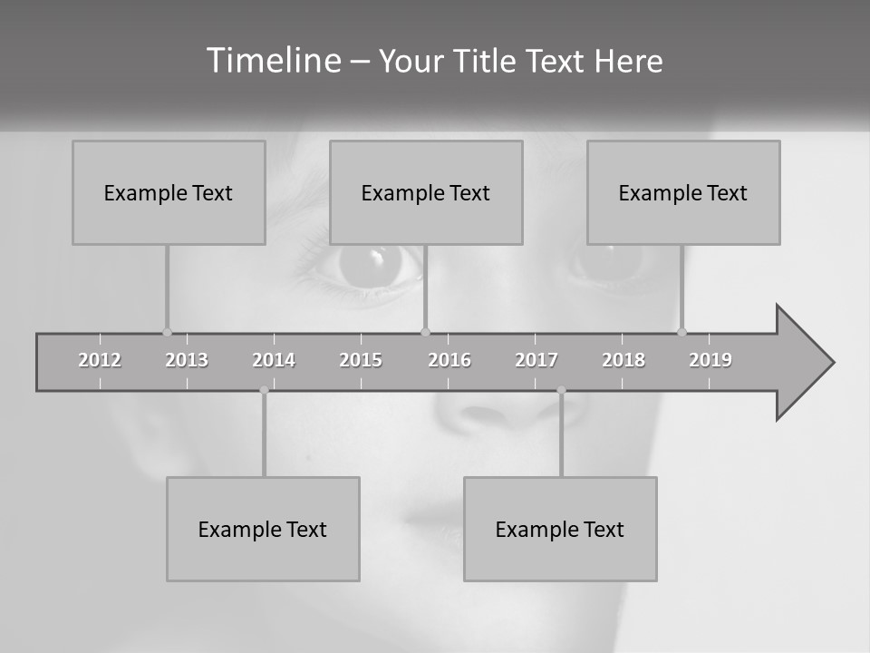 A Little Girl Looking Over A Wall With Her Eyes Wide Open PowerPoint Template