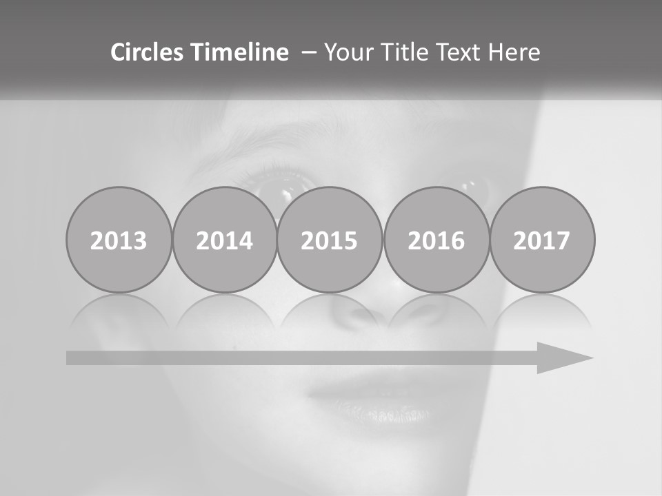 A Little Girl Looking Over A Wall With Her Eyes Wide Open PowerPoint Template