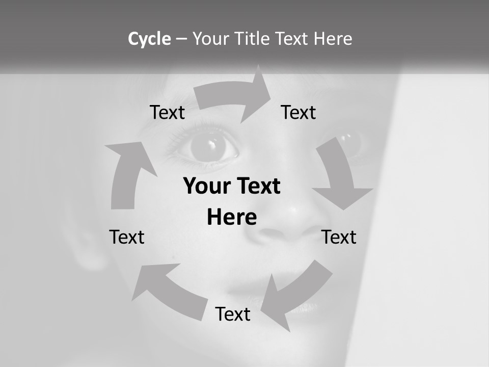 A Little Girl Looking Over A Wall With Her Eyes Wide Open PowerPoint Template