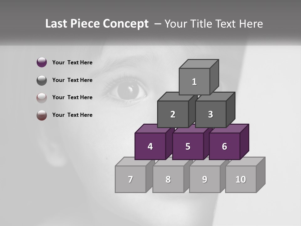 A Little Girl Looking Over A Wall With Her Eyes Wide Open PowerPoint Template