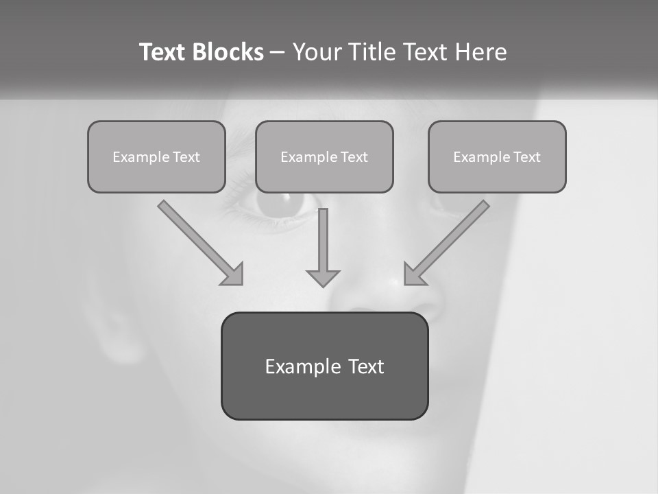 A Little Girl Looking Over A Wall With Her Eyes Wide Open PowerPoint Template