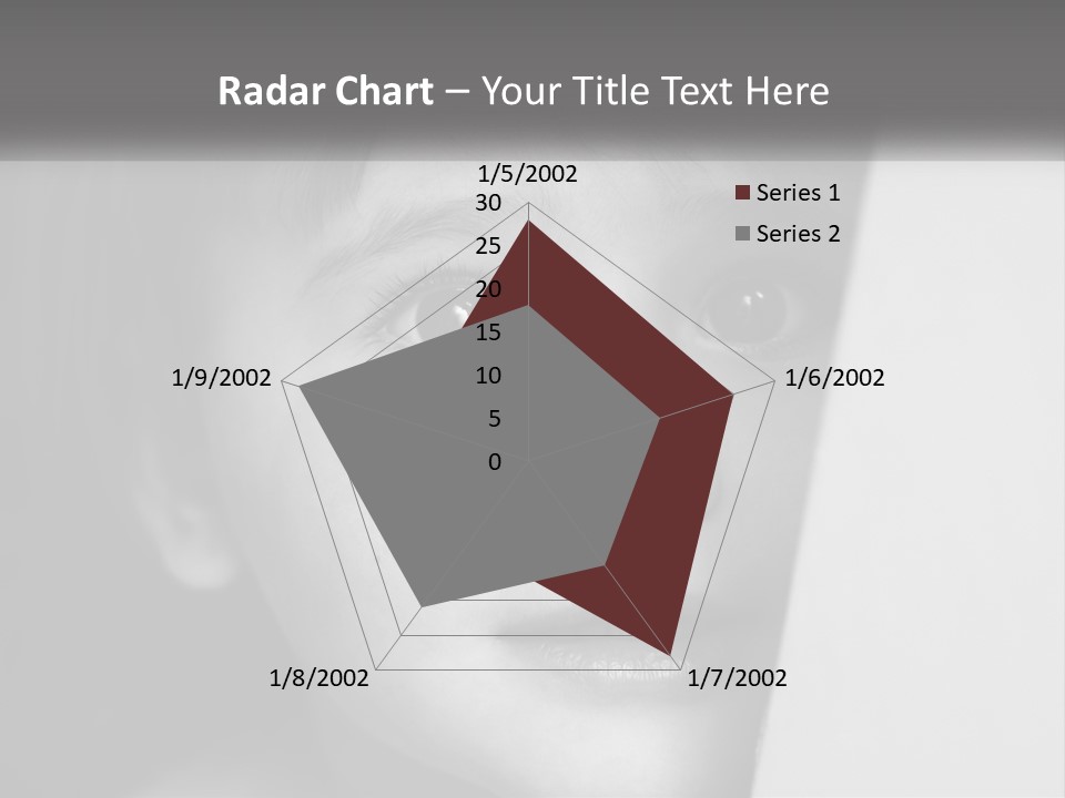 A Little Girl Looking Over A Wall With Her Eyes Wide Open PowerPoint Template