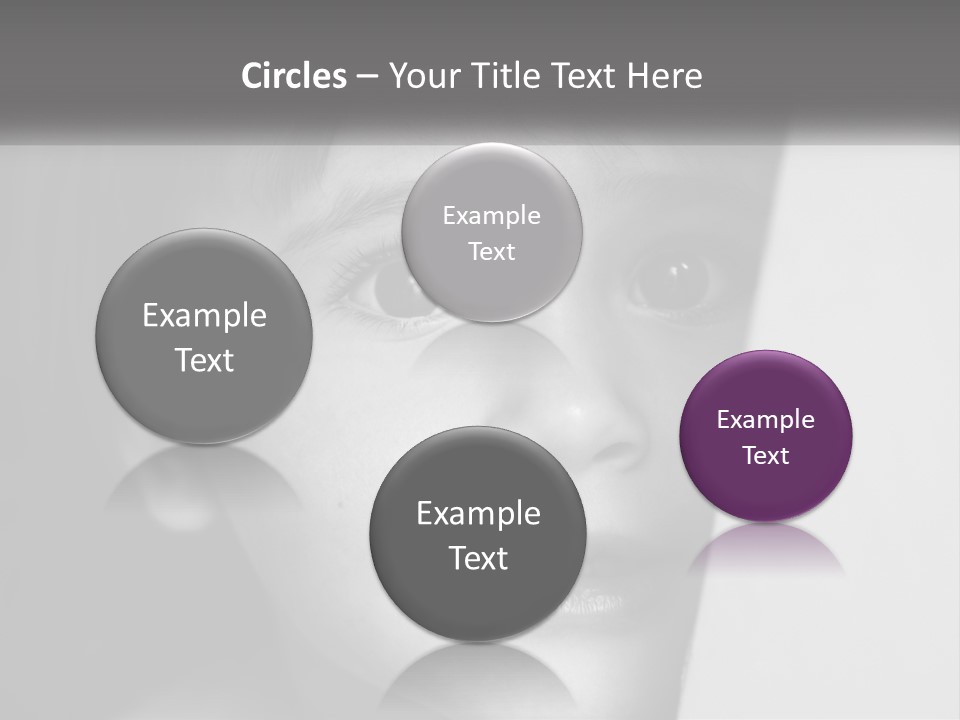 A Little Girl Looking Over A Wall With Her Eyes Wide Open PowerPoint Template