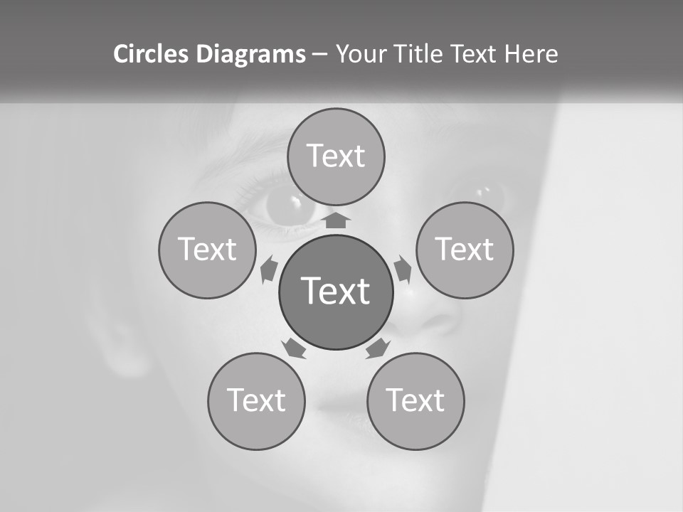 A Little Girl Looking Over A Wall With Her Eyes Wide Open PowerPoint Template