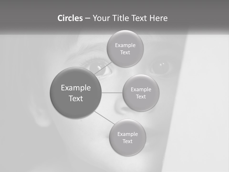 A Little Girl Looking Over A Wall With Her Eyes Wide Open PowerPoint Template