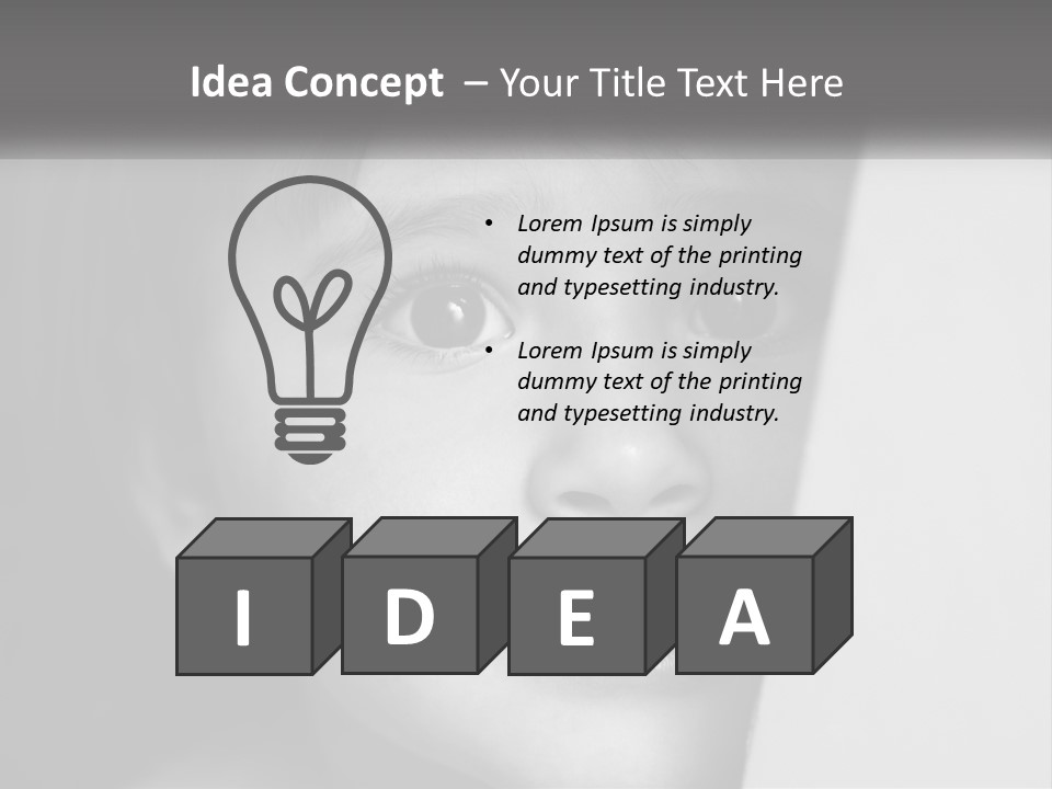 A Little Girl Looking Over A Wall With Her Eyes Wide Open PowerPoint Template