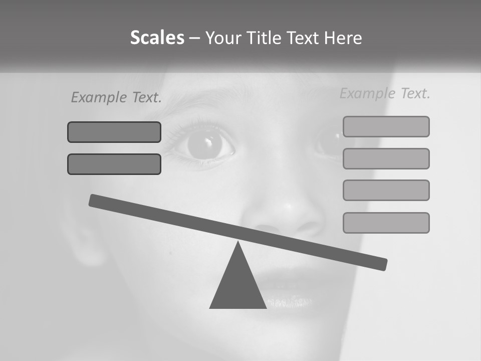 A Little Girl Looking Over A Wall With Her Eyes Wide Open PowerPoint Template