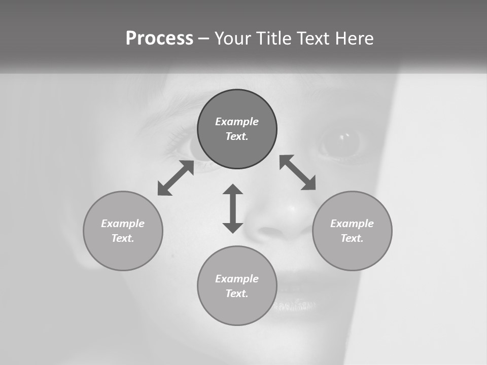 A Little Girl Looking Over A Wall With Her Eyes Wide Open PowerPoint Template