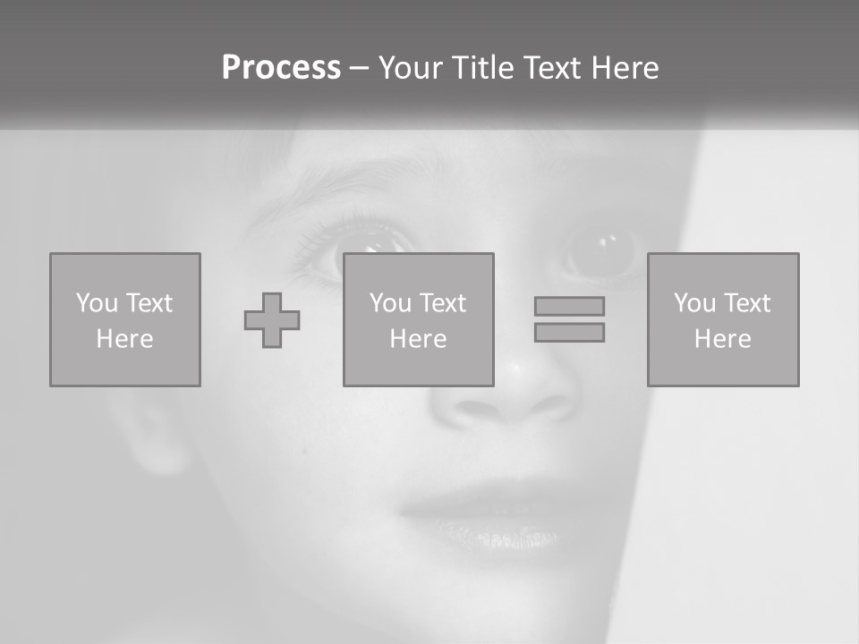 A Little Girl Looking Over A Wall With Her Eyes Wide Open PowerPoint Template