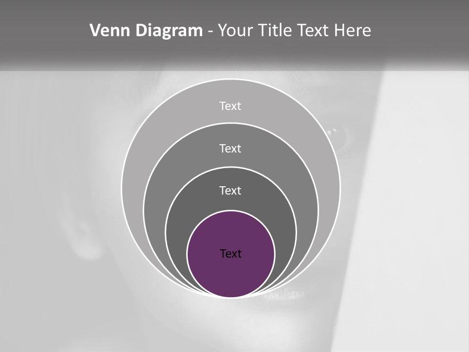 A Little Girl Looking Over A Wall With Her Eyes Wide Open PowerPoint Template