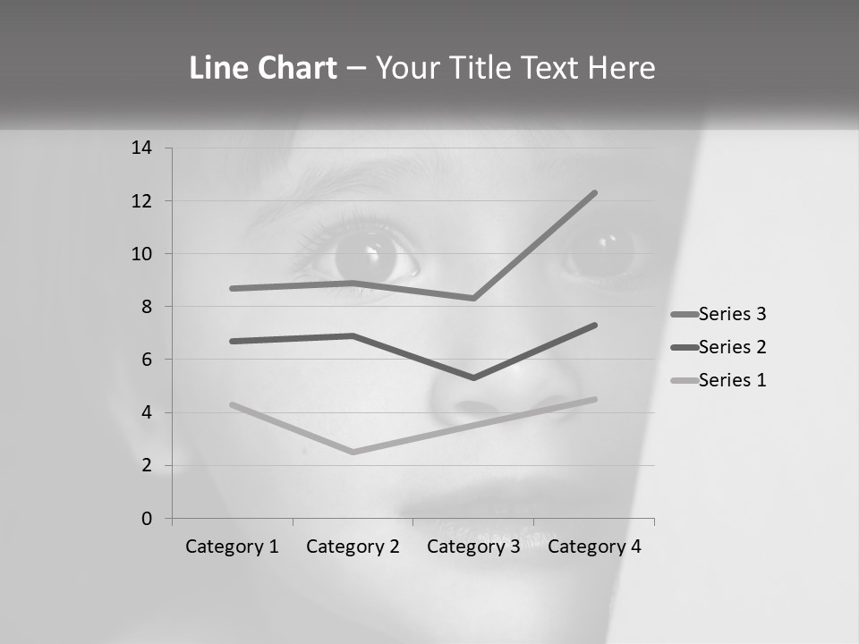 A Little Girl Looking Over A Wall With Her Eyes Wide Open PowerPoint Template