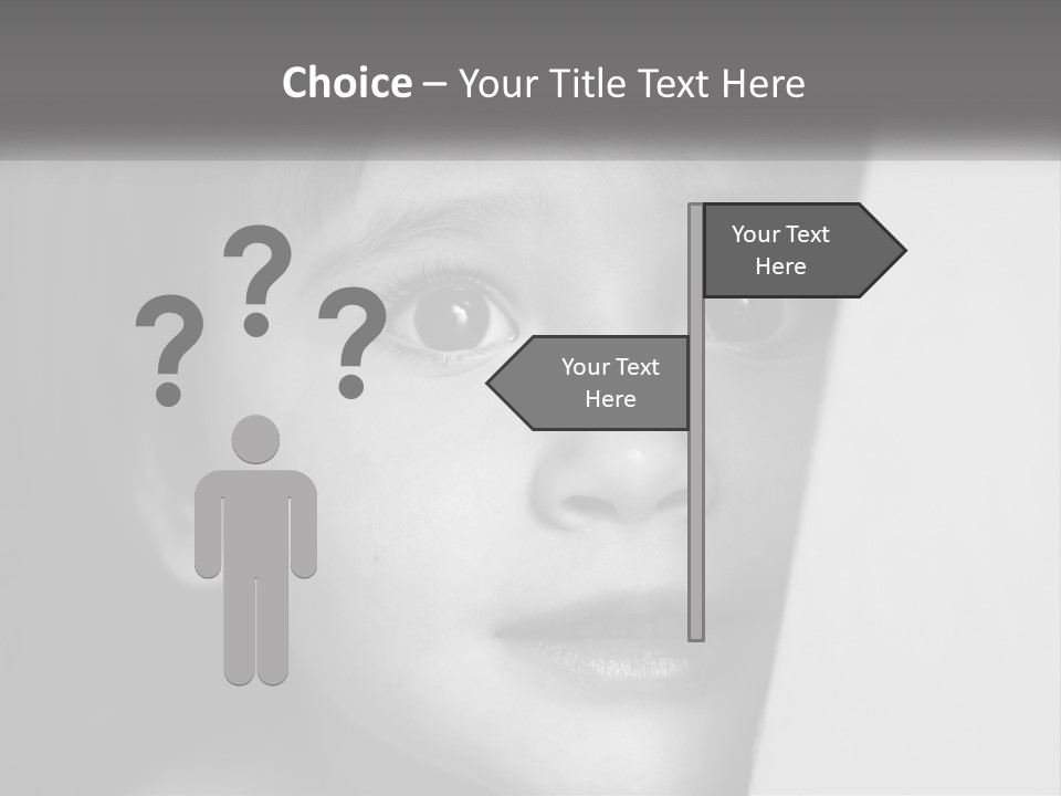 A Little Girl Looking Over A Wall With Her Eyes Wide Open PowerPoint Template