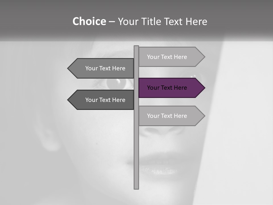 A Little Girl Looking Over A Wall With Her Eyes Wide Open PowerPoint Template