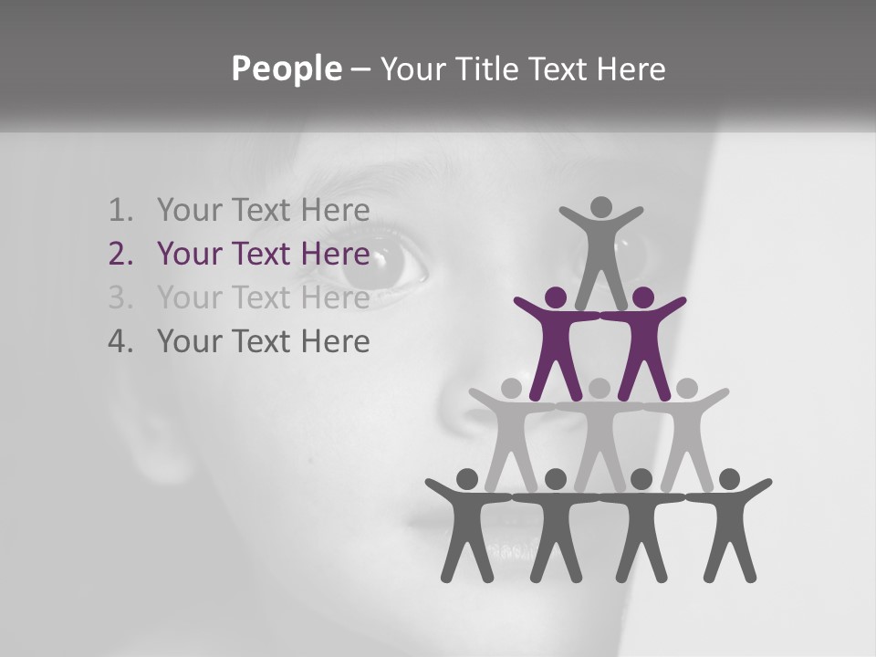 A Little Girl Looking Over A Wall With Her Eyes Wide Open PowerPoint Template